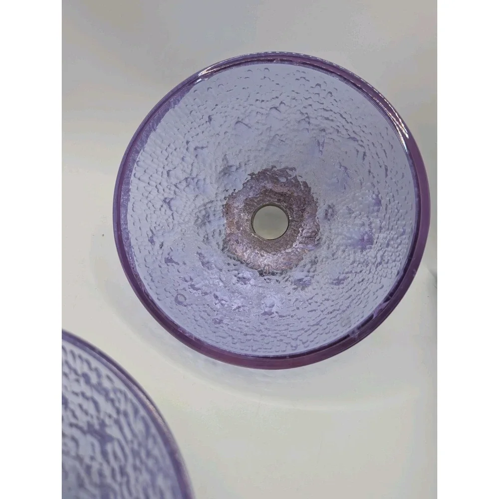 Textured Glass Orb Jar Periwinkle Lavender Neoteric‎ Spherical Decorative Vessel